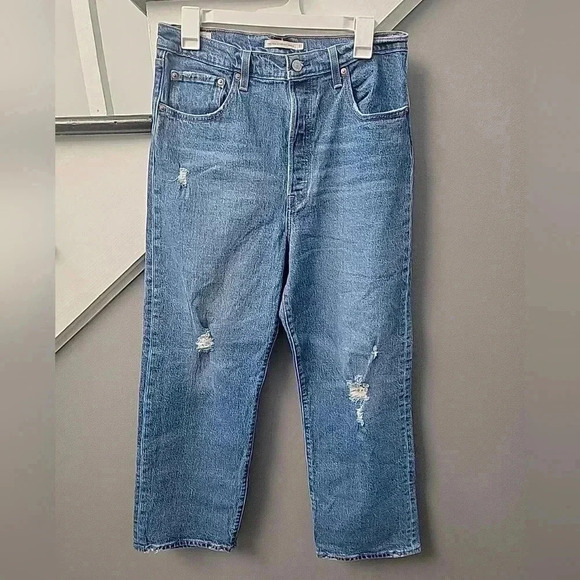 Levi's Denim - Levi's Premium Ribcage Straight Ankle High Rise Button Fly Jeans Women Size 31